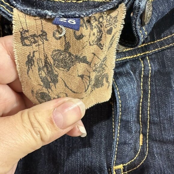 Era of Chaos Dark Wash‎ Denim Straight Leg Skinny Stretch Button Fly Overalls 28 - Picture 4 of 12